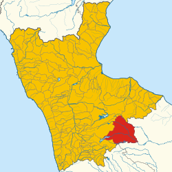 Map of San Giovanni in Fiore (Province of Cosenza, region Calabria, Italy 2024)